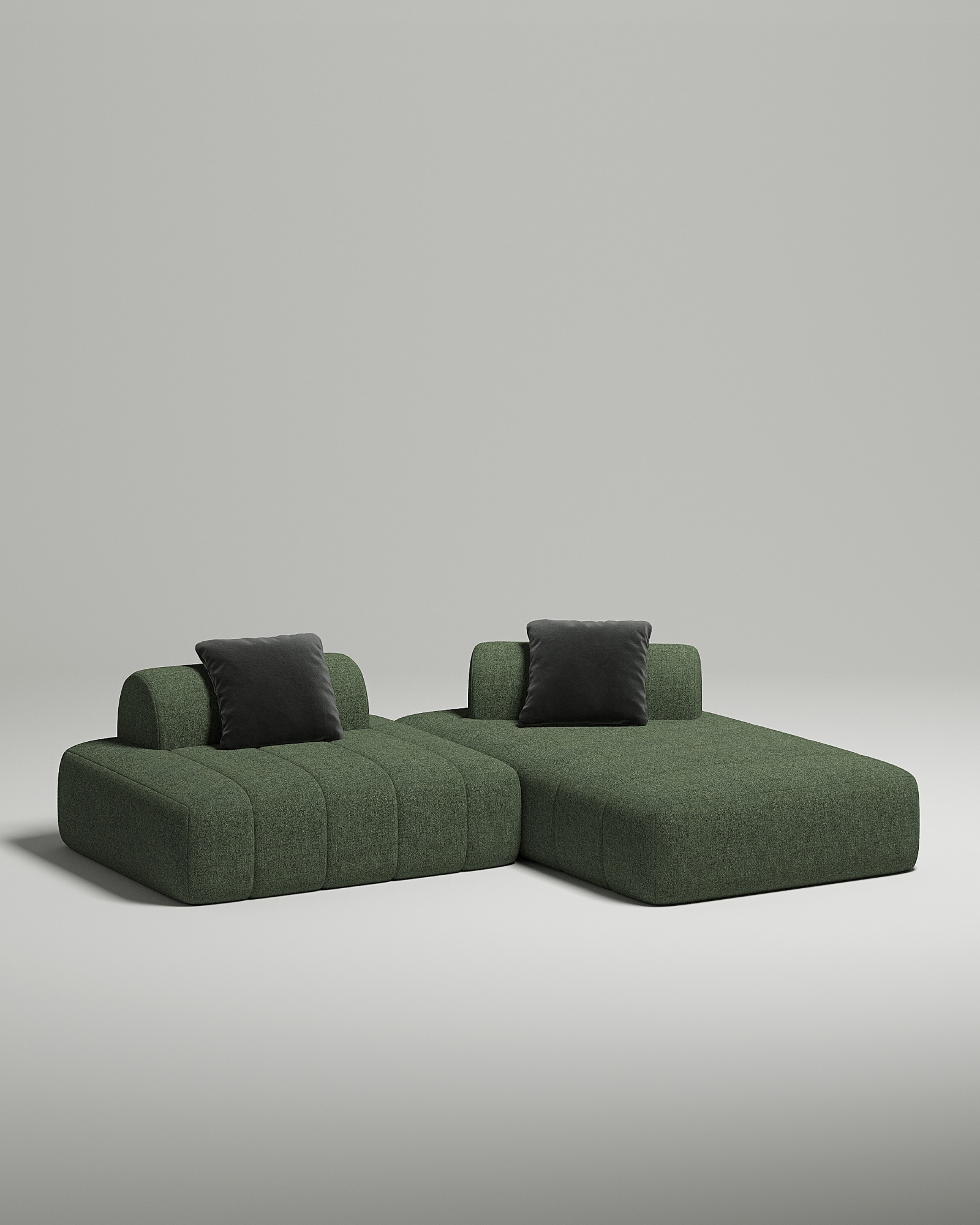 Стильный модульный диван Vandeman угловой. Материал: рогожка. Цвет: Зеленый Стильный модульный диван Vandeman угловой. Материал: рогожка. Цвет: Зеленый