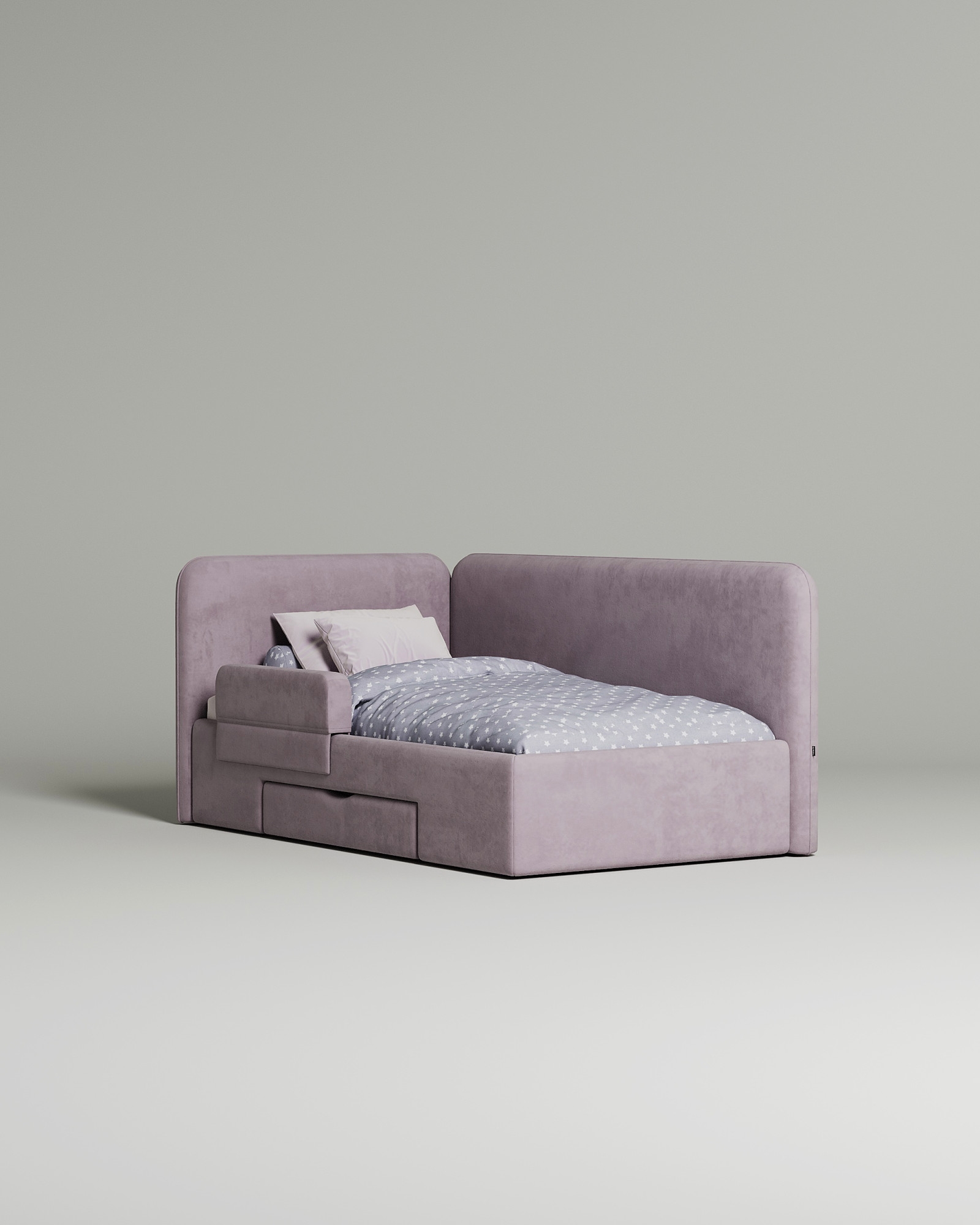 Кровать Tarmo под матрас 100x200 с мягким изголовьем и ящиком для хранения белья. Материал: Velutto 11 (велюр) Кровать Tarmo под матрас 100x200 с мягким изголовьем и ящиком для хранения белья. Материал: велюр - Velutto 11