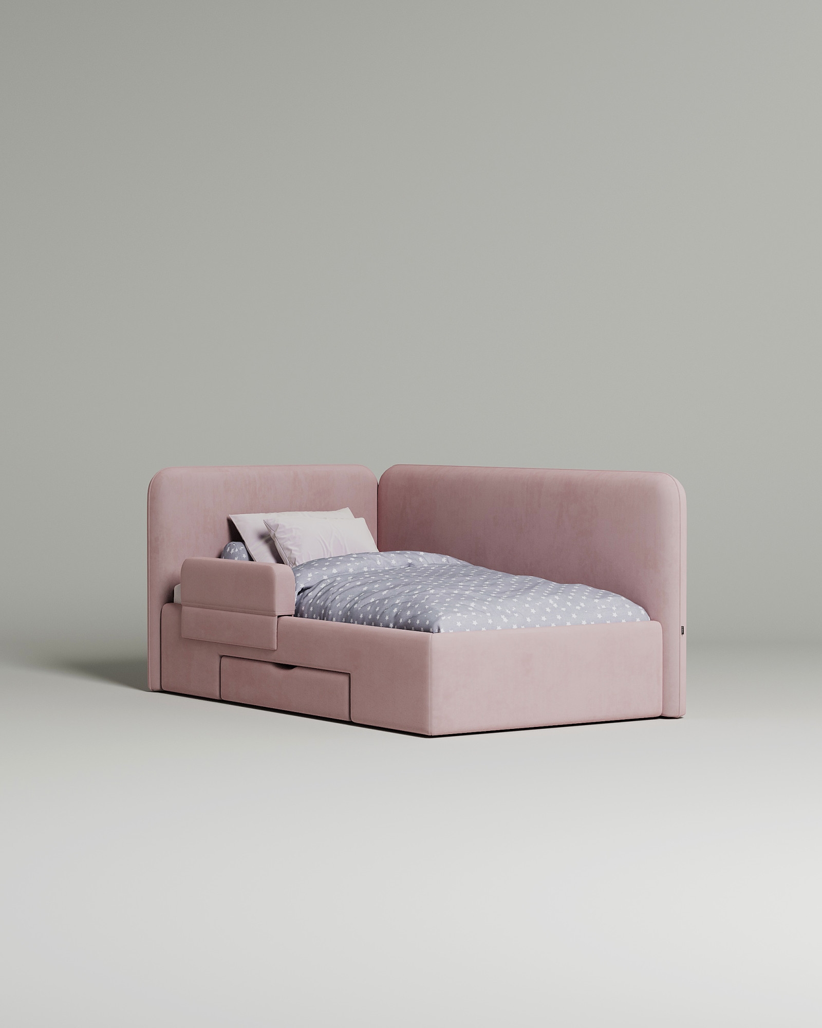 Кровать Tarmo под матрас 100x200 с мягким изголовьем и ящиком для хранения белья. Материал: Novus 810 (велюр) Кровать Tarmo под матрас 100x200 с мягким изголовьем и ящиком для хранения белья. Материал: велюр - Novus 810