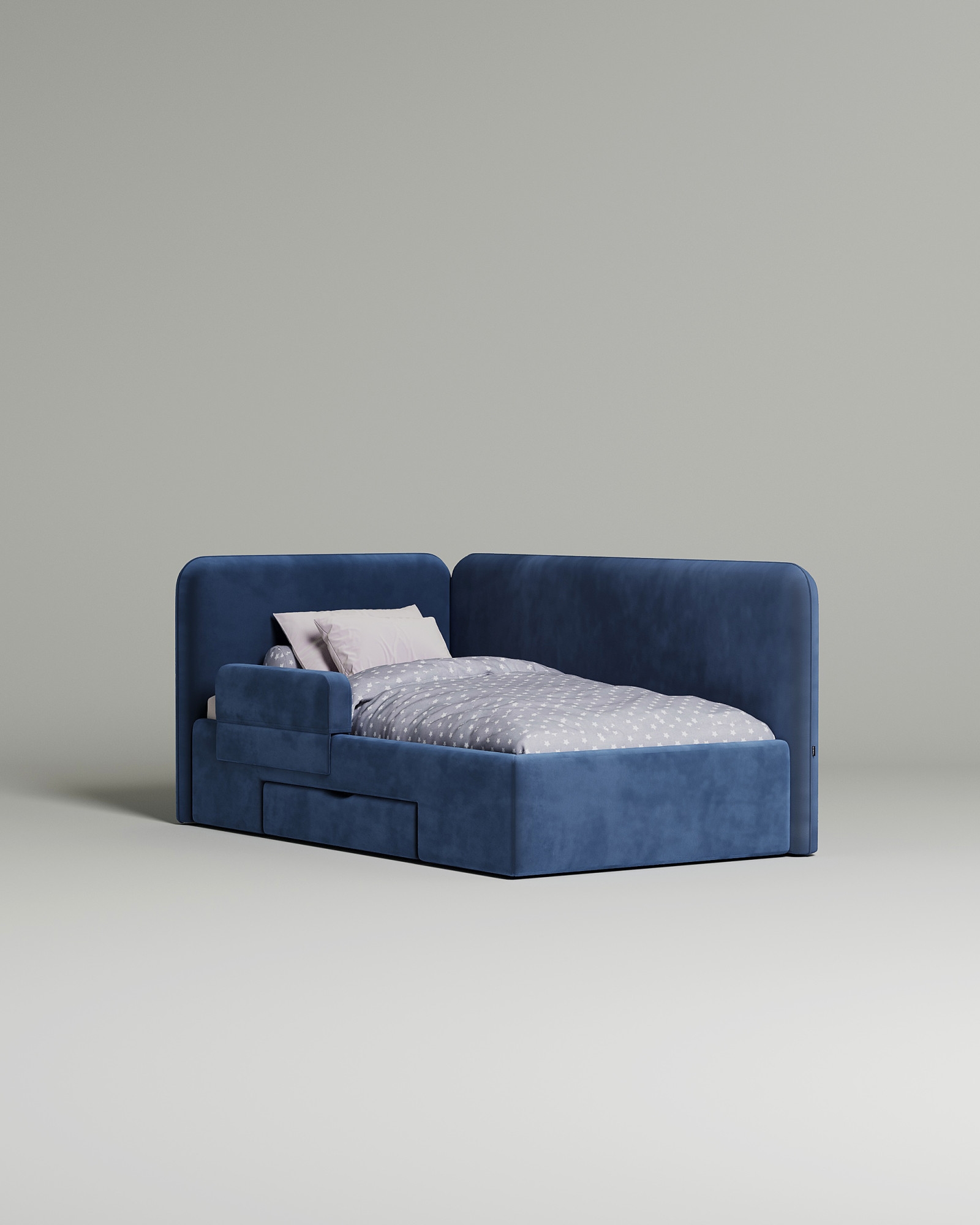 Кровать Tarmo под матрас 100x200 с мягким изголовьем и ящиком для хранения белья. Материал: Novus 789 (велюр) Кровать Tarmo под матрас 100x200 с мягким изголовьем и ящиком для хранения белья. Материал: велюр - Novus 789