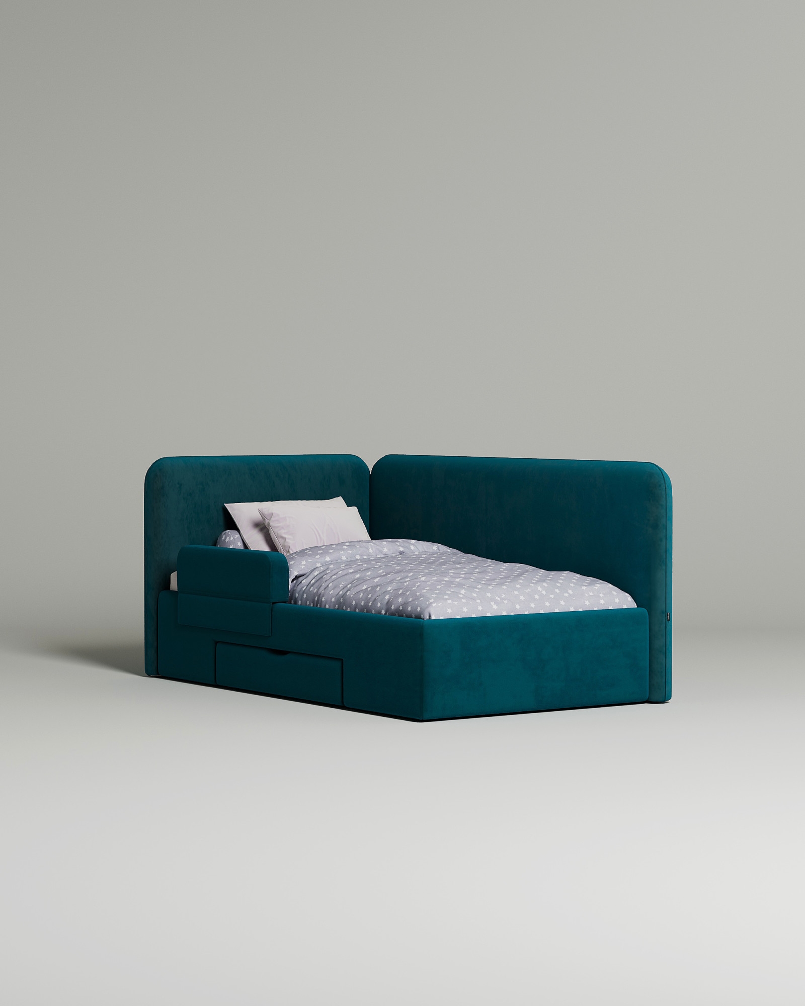 Кровать Tarmo под матрас 100x200 с мягким изголовьем и ящиком для хранения белья. Материал: Velutto 20 (велюр) Кровать Tarmo под матрас 100x200 с мягким изголовьем и ящиком для хранения белья. Материал: велюр - Velutto 20