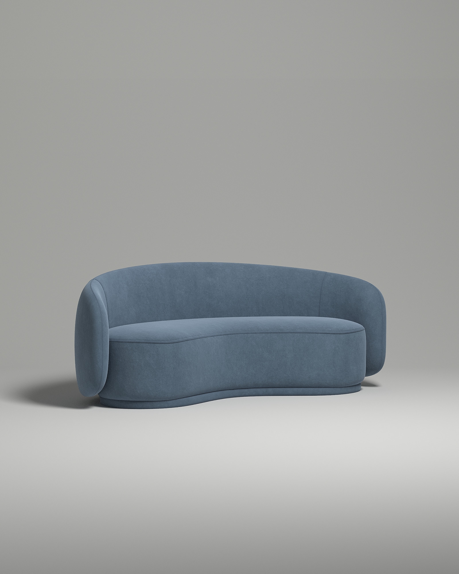 Стильный прямой диван Mellow. Материал: Велюр. Цвет: Голубой Стильный прямой диван Mellow. Материал: Велюр. Цвет: Голубой