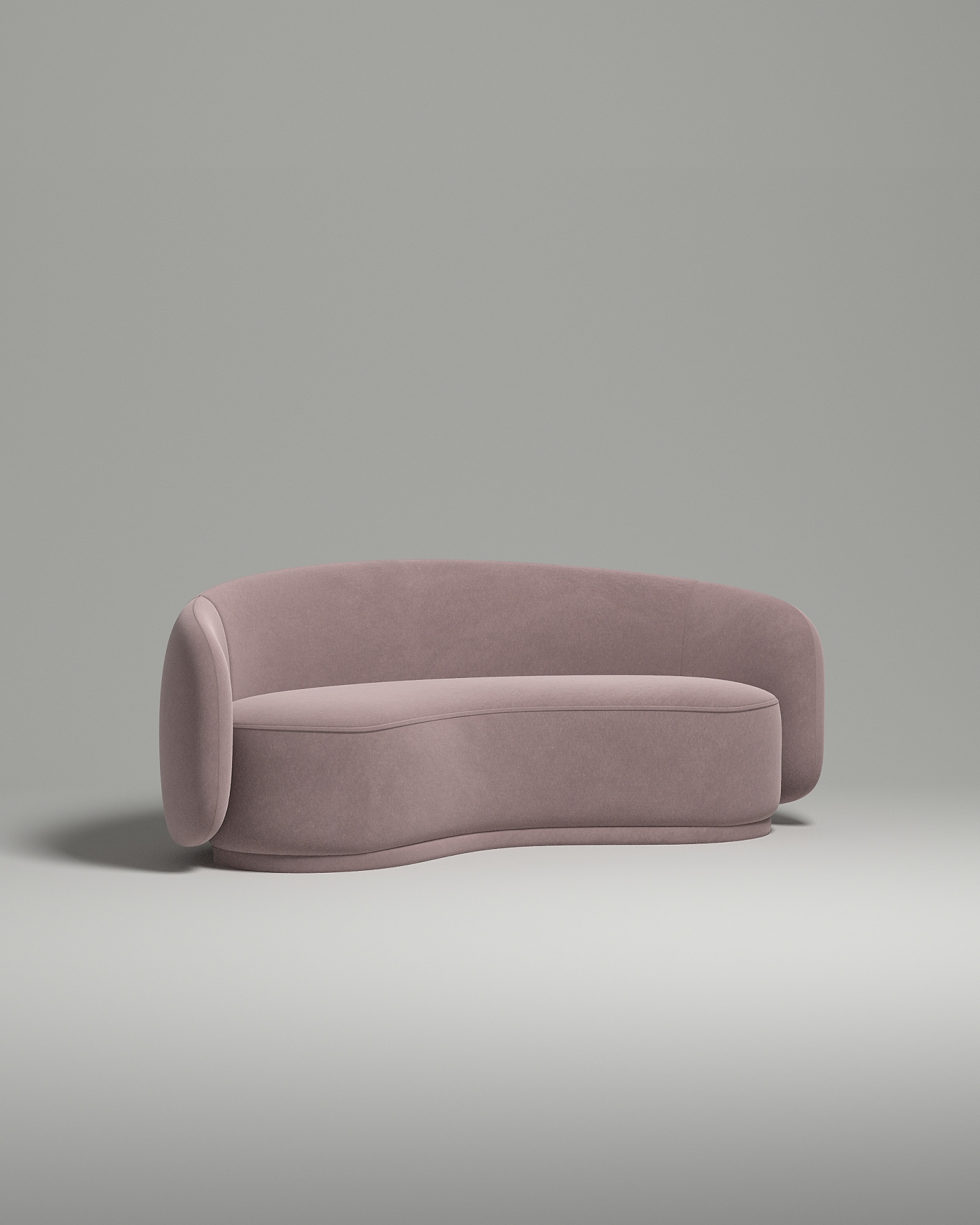 Стильный прямой диван Mellow. Материал: Велюр. Цвет: Розовый Стильный прямой диван Mellow. Материал: Велюр. Цвет: Розовый