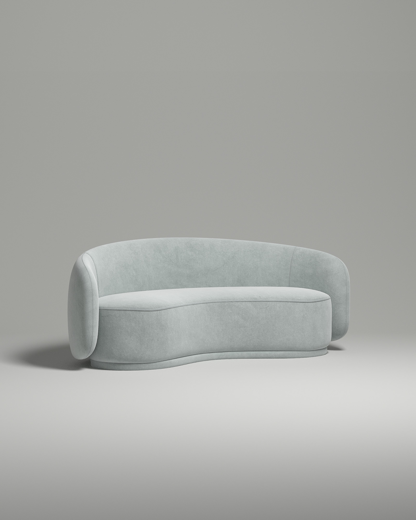 Стильный прямой диван Mellow. Материал: Велюр. Цвет: Серый Стильный прямой диван Mellow. Материал: Велюр. Цвет: Серый