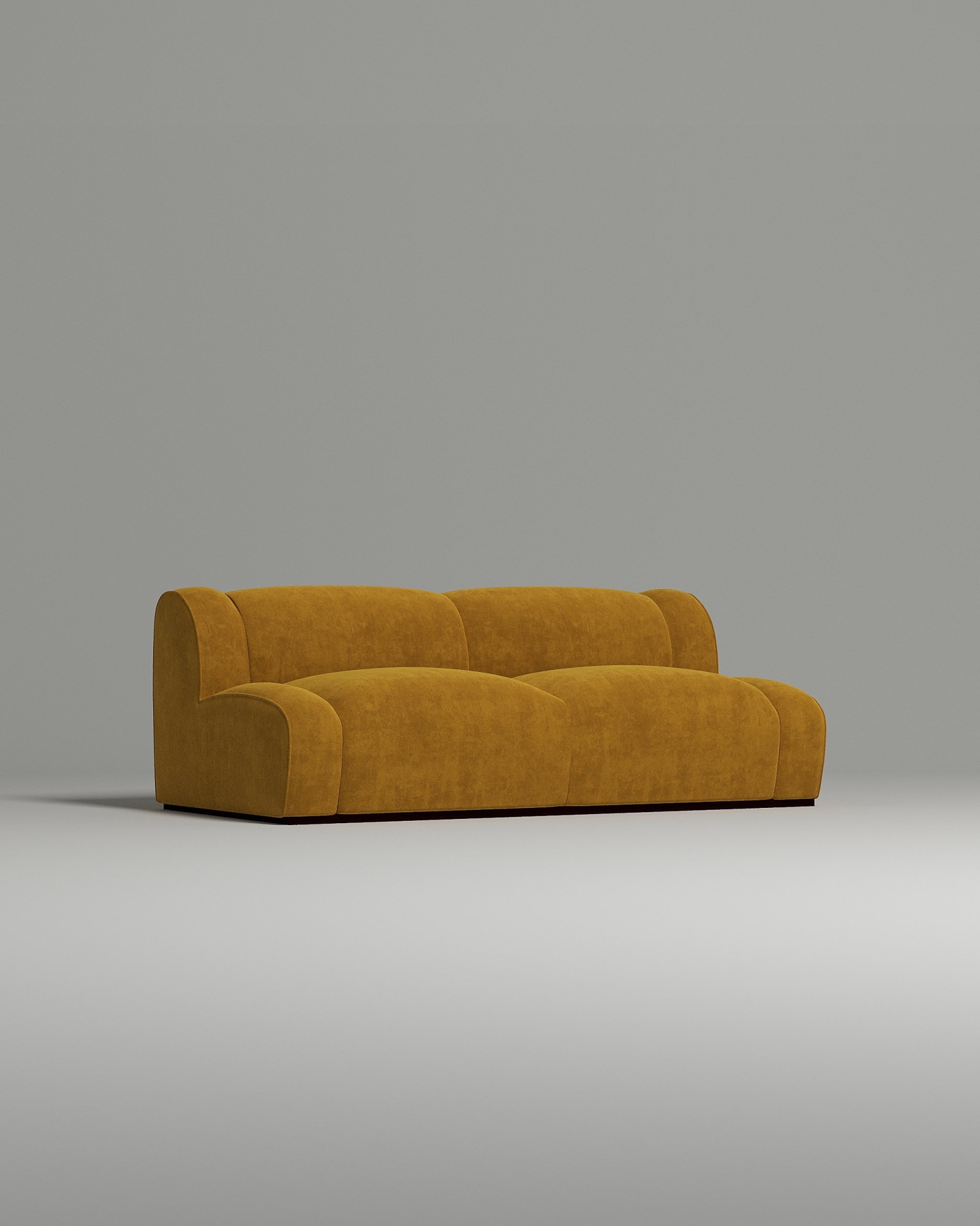 Стильный прямой диван Makon. Материал: Искусственная замша. Цвет: Горчичный Стильный прямой диван Makon. Материал: Искусственная замша. Цвет: Горчичный