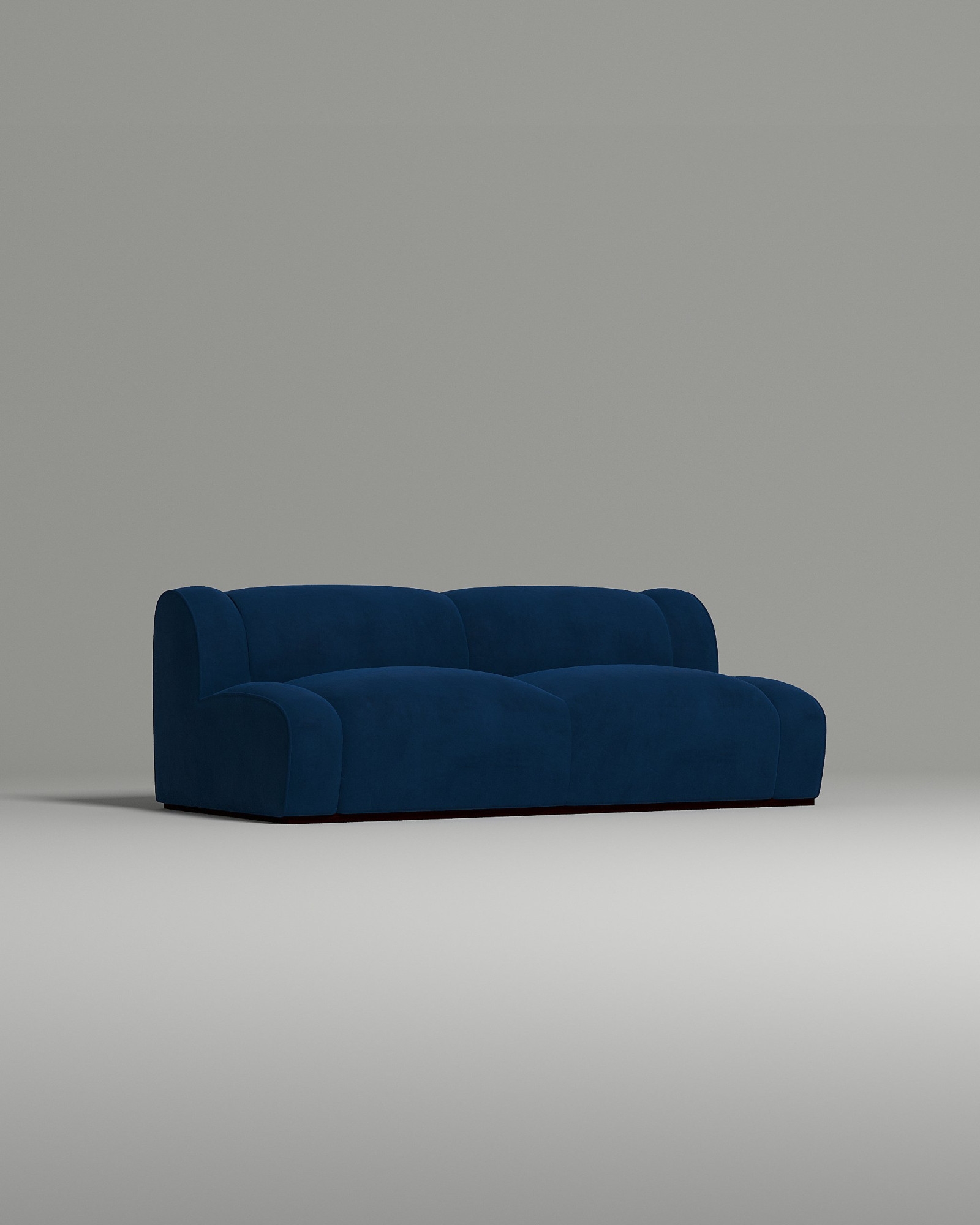 Стильный прямой диван Makon. Материал: Велюр. Цвет: Синий Стильный прямой диван Makon. Материал: Велюр. Цвет: Синий