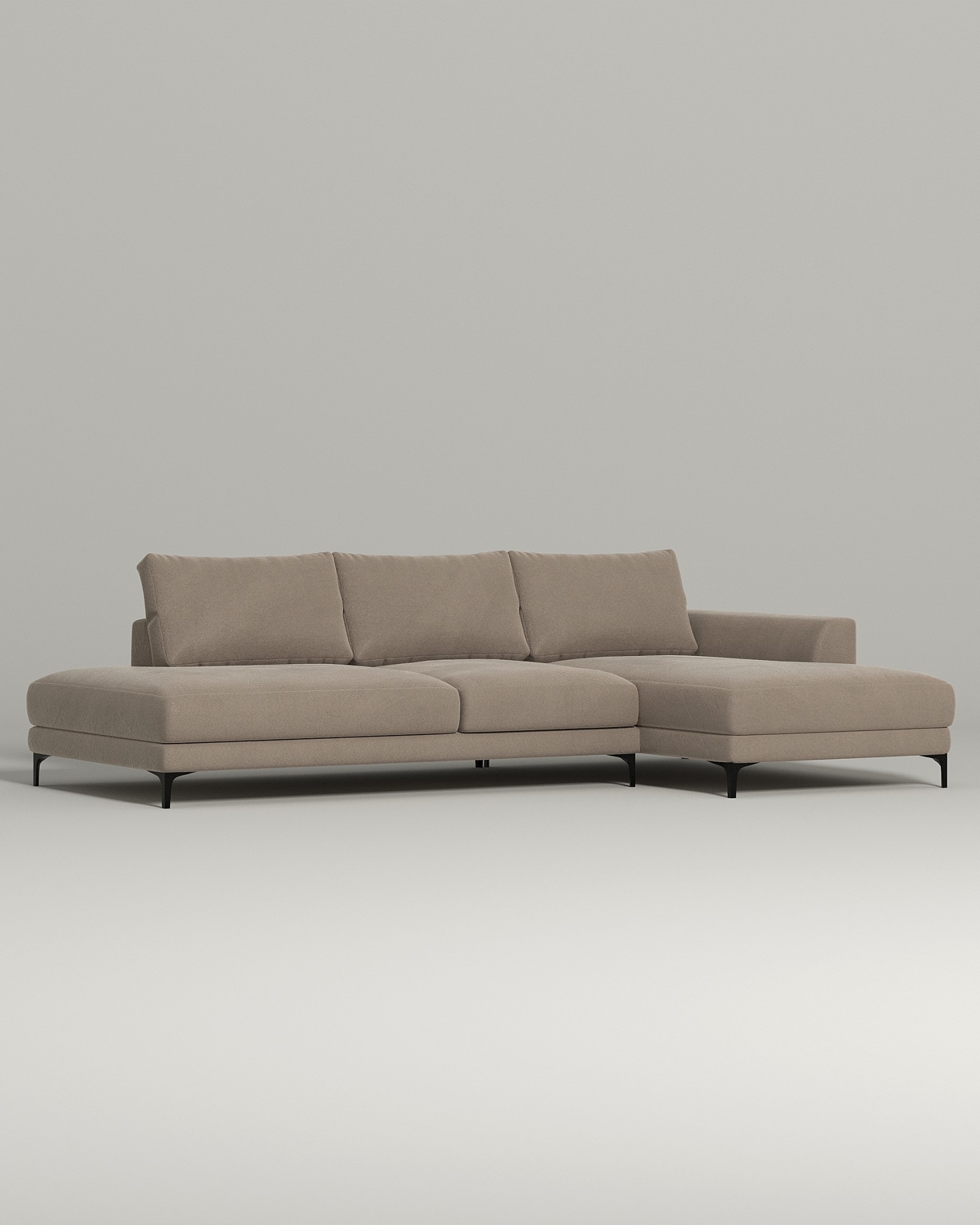 Стильный угловой диван Industrial. Материал: Велюр. Цвет: Бежевый Стильный угловой диван Industrial. Материал: Велюр. Цвет: Бежевый