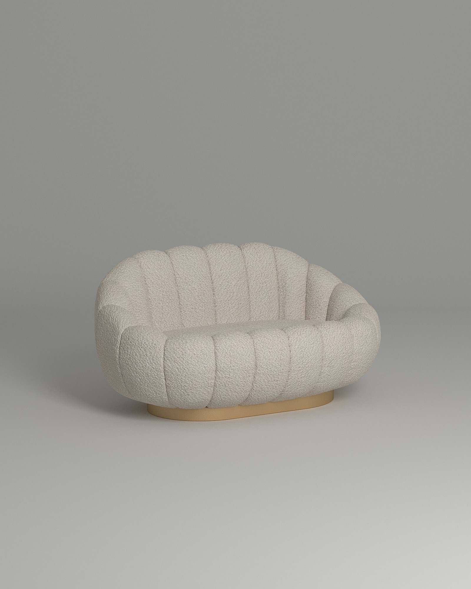 Стильный прямой диван Grand. Материал: Букле. Цвет: Белый Стильный прямой диван Grand. Материал: Букле. Цвет: Белый