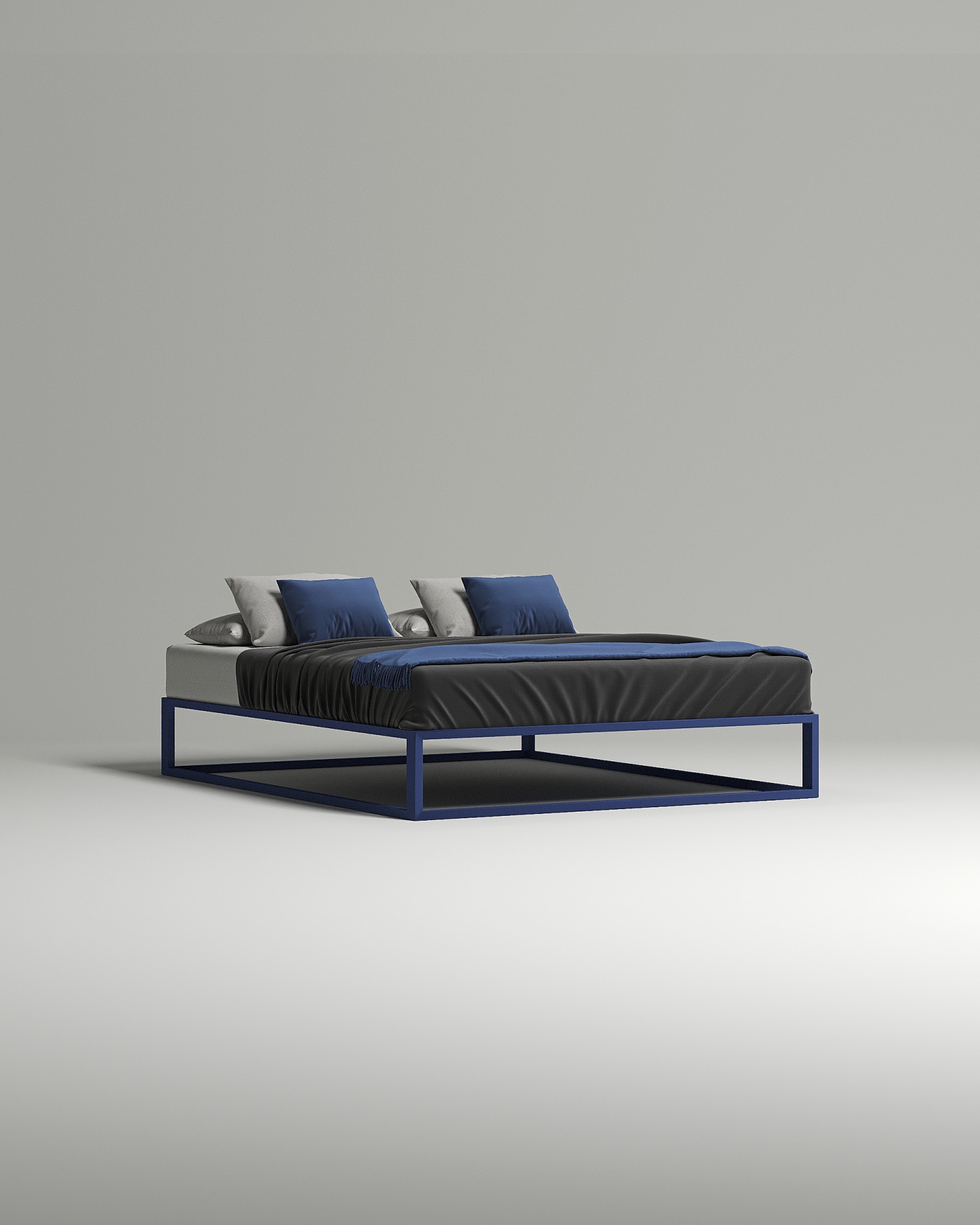 Кровать Dalen под матрас 160x200 без изголовья и ящика для белья. Материал: RAL 5017 (металл) Кровать Dalen под матрас 160x200 без изголовья и ящика для белья. Материал: металл - RAL 5017