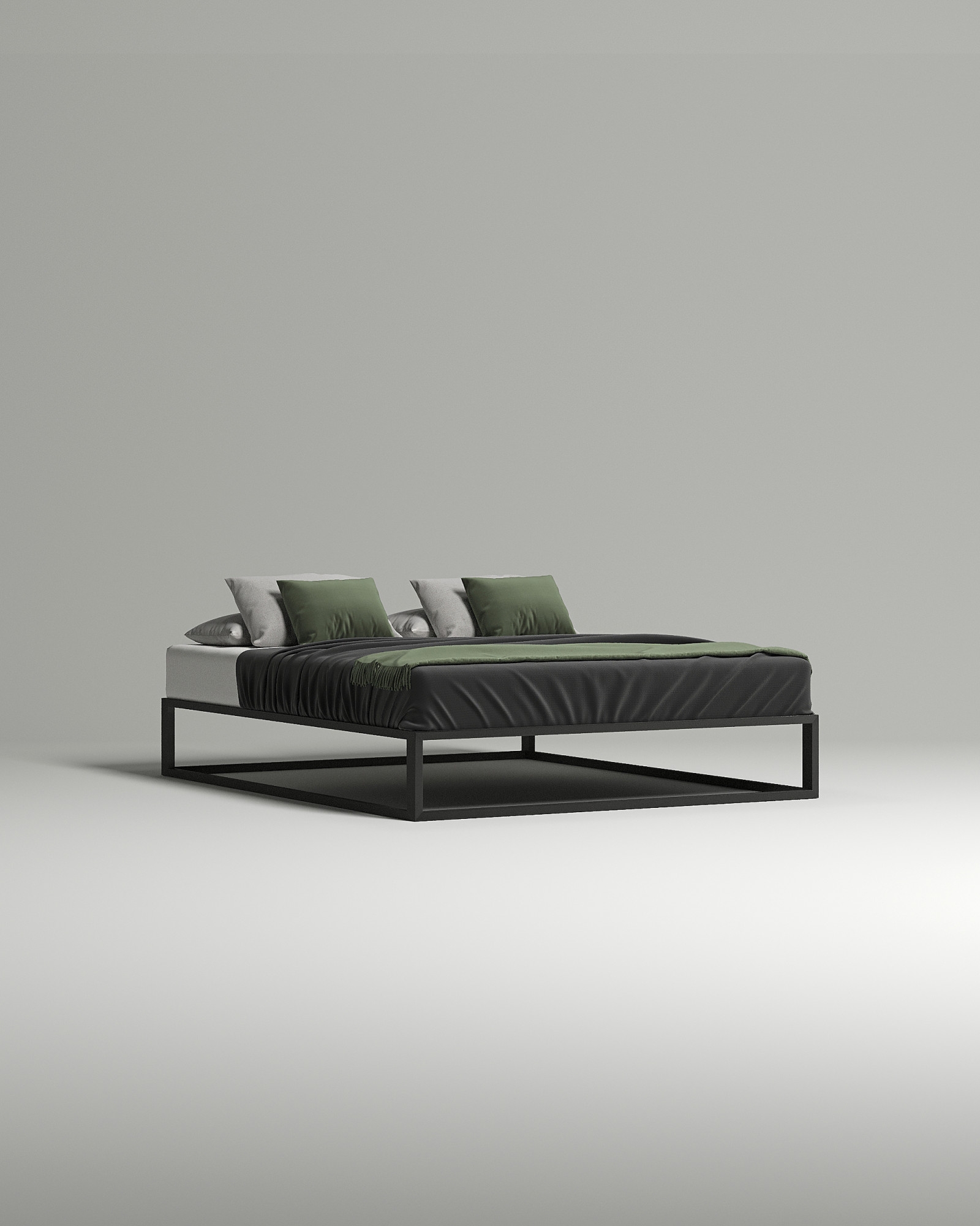 Кровать Dalen под матрас 180x200 без изголовья и ящика для белья. Материал: RAL 9005 (металл) Кровать Dalen под матрас 180x200 без изголовья и ящика для белья. Материал: металл - RAL 9005