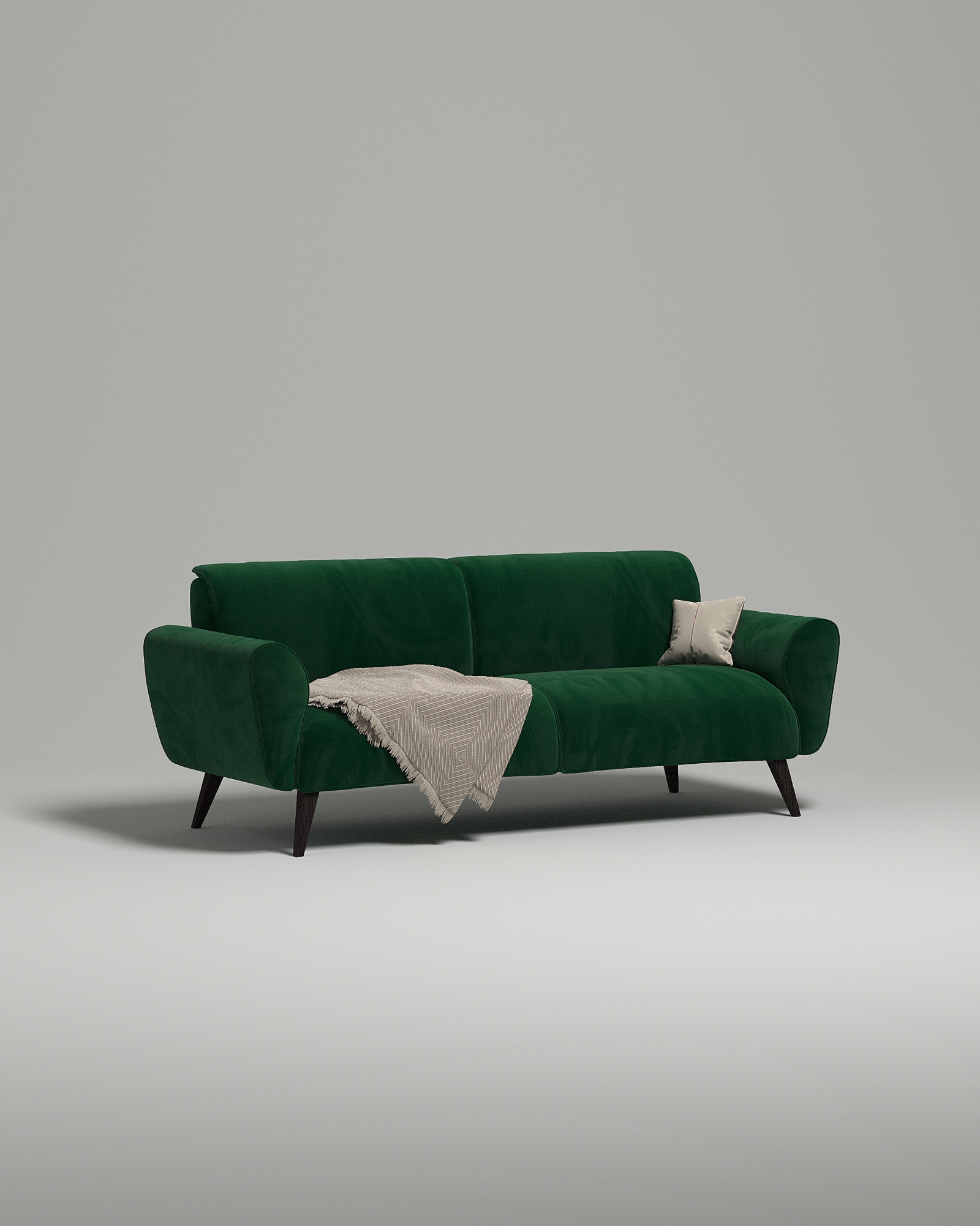 Стильный прямой диван Nillsen. Материал: Велюр. Цвет: Зеленый Стильный прямой диван Nillsen. Материал: Велюр. Цвет: Зеленый