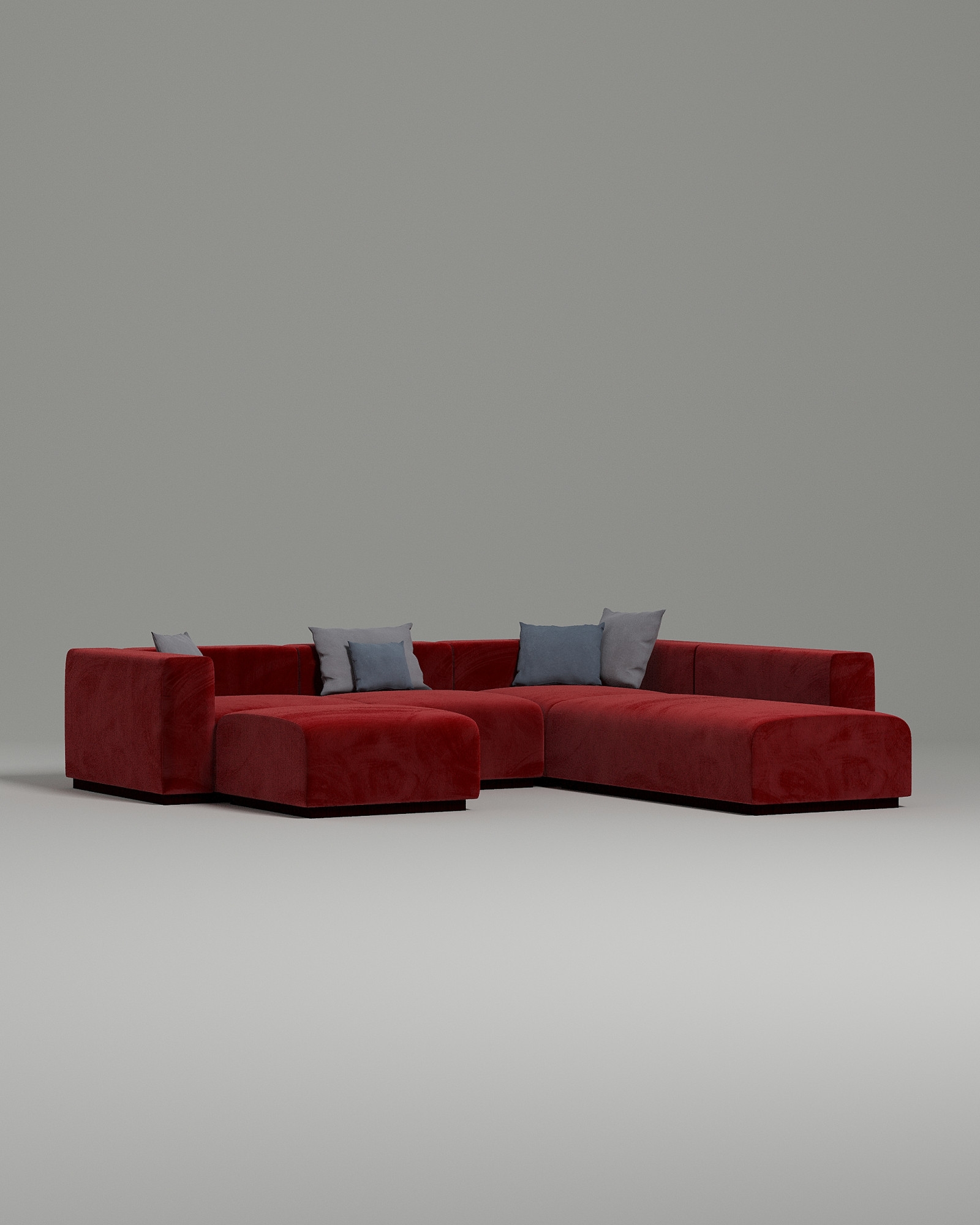 Стильный модульный диван Ronny модульный. Материал: Велюр. Цвет: Красный Стильный модульный диван Ronny модульный. Материал: Велюр. Цвет: Красный