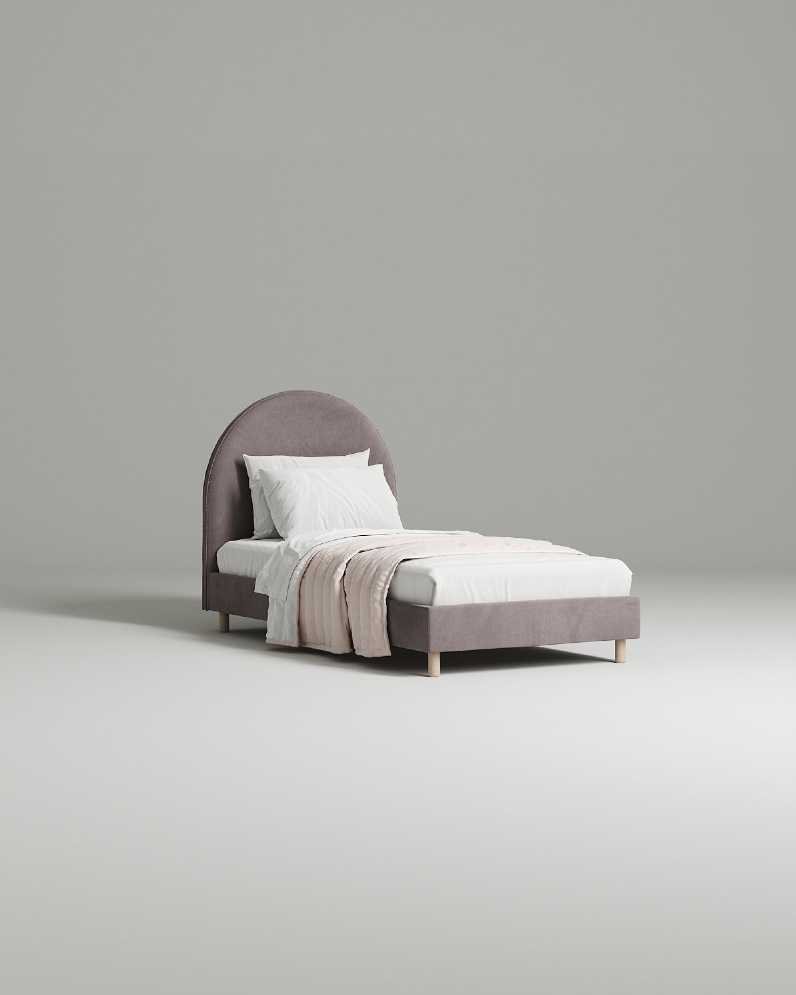 Кровать Bordo под матрас 90x200 с мягким изголовьем без ящика для белья. Материал: Velutto 10 (велюр) Кровать Bordo под матрас 90x200 с мягким изголовьем без ящика для белья. Материал: велюр - Velutto 10