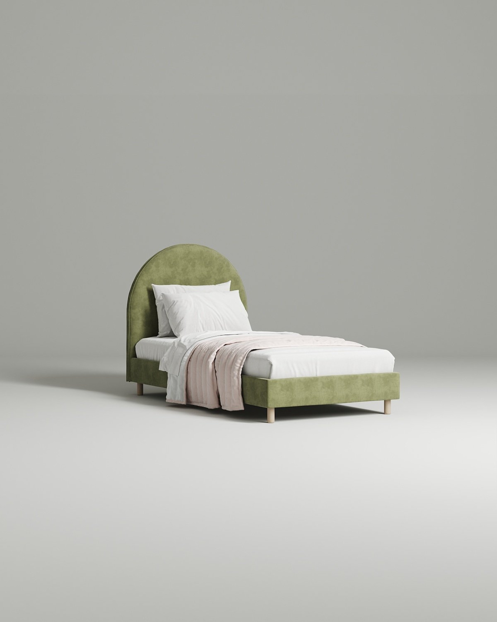 Кровать Bordo под матрас 90x200 с мягким изголовьем без ящика для белья. Материал: Velutto 69 (велюр) Кровать Bordo под матрас 90x200 с мягким изголовьем без ящика для белья. Материал: велюр - Velutto 69