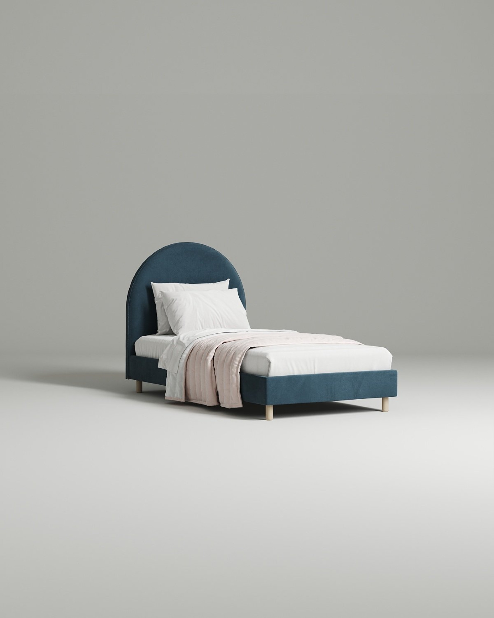 Кровать Bordo под матрас 90x200 с мягким изголовьем без ящика для белья. Материал: Velutto 54 (велюр) Кровать Bordo под матрас 90x200 с мягким изголовьем без ящика для белья. Материал: велюр - Velutto 54