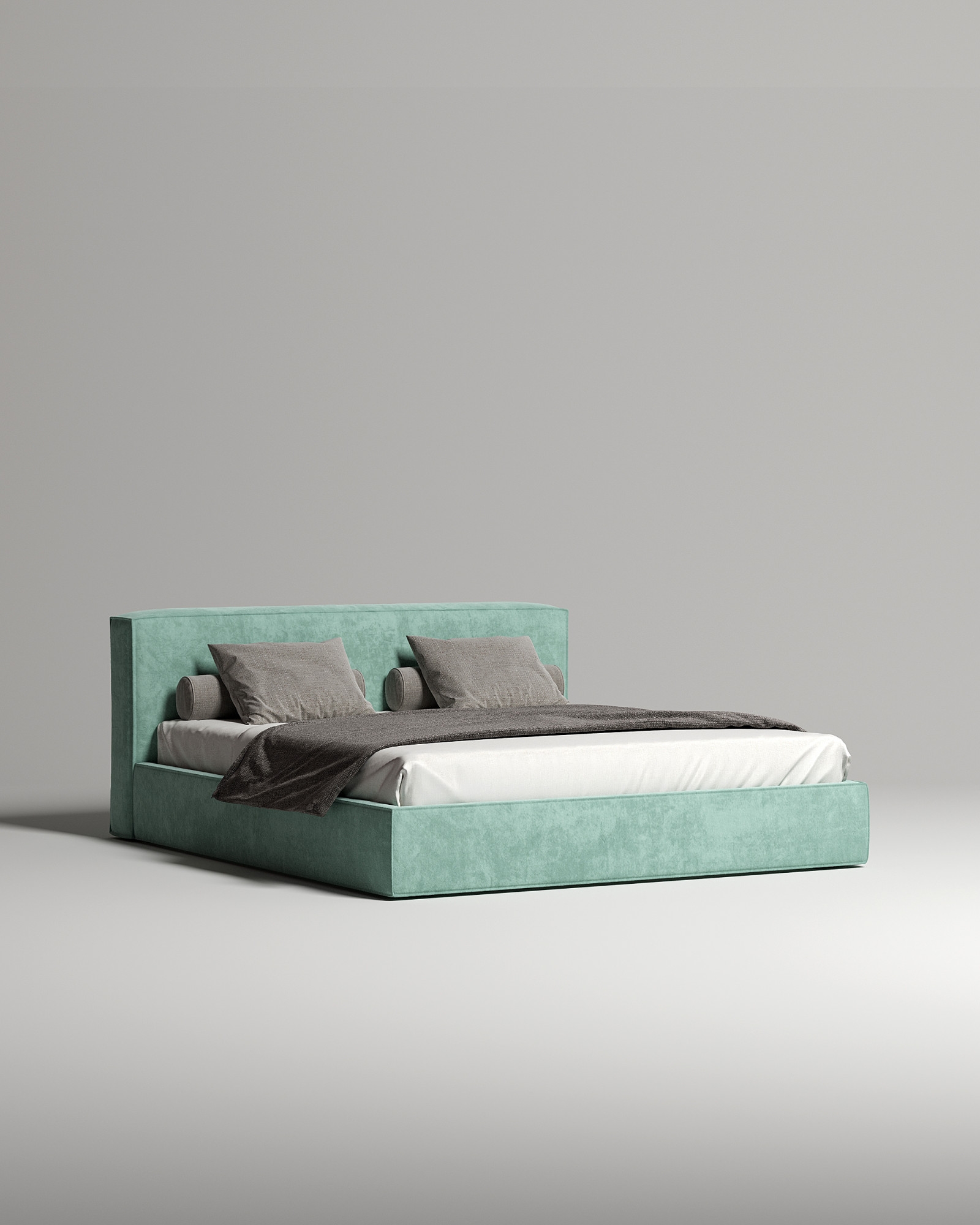 Кровать Hedda под матрас 180x200 с мягким изголовьем и ящиком для хранения белья. Материал: Elixir 690 (искусственная замша) Кровать Hedda под матрас 180x200 с мягким изголовьем и ящиком для хранения белья. Материал: искусственная замша - Elixir 690