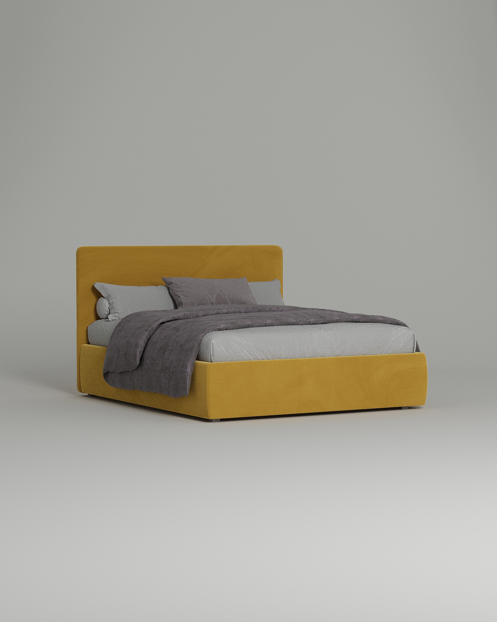 Кровать Oksitania под матрас 200x200 с мягким изголовьем и ящиком для хранения белья. Материал: Velutto 57 (велюр) Кровать Oksitania под матрас 200x200 с мягким изголовьем и ящиком для хранения белья. Материал: велюр - Velutto 57