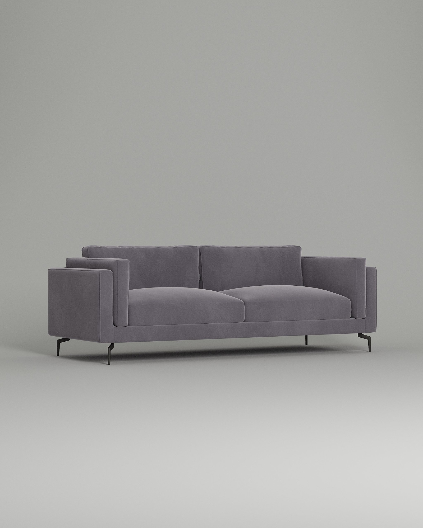 Стильный прямой диван Fosse. Материал: Велюр. Цвет: Фиолетовый Стильный прямой диван Fosse. Материал: Велюр. Цвет: Фиолетовый