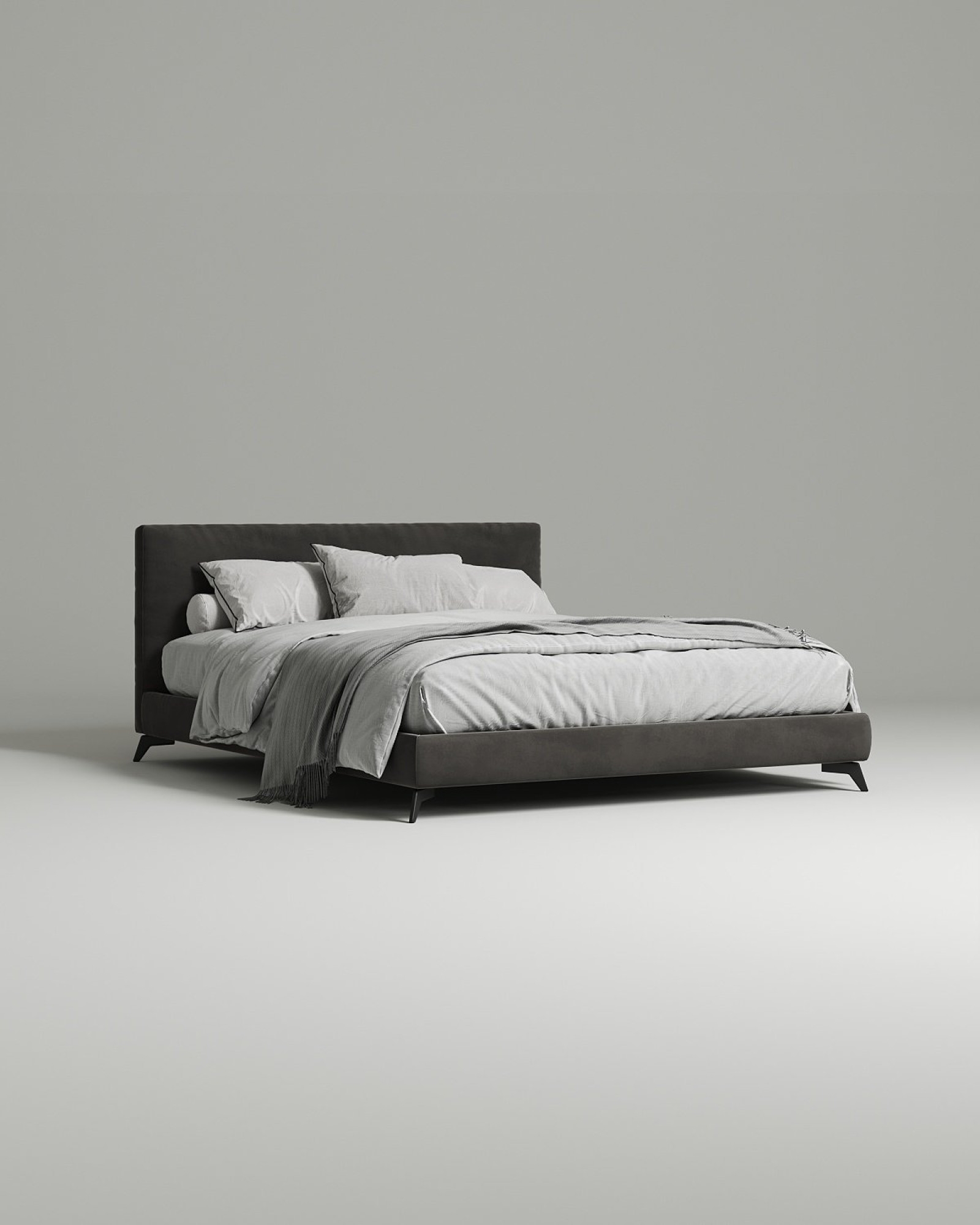 Кровать Mogen под матрас 180x200 с мягким изголовьем без ящика для белья. Материал: Elixir 968 (искусственная замша) Кровать Mogen под матрас 180x200 с мягким изголовьем без ящика для белья. Материал: искусственная замша - Elixir 968