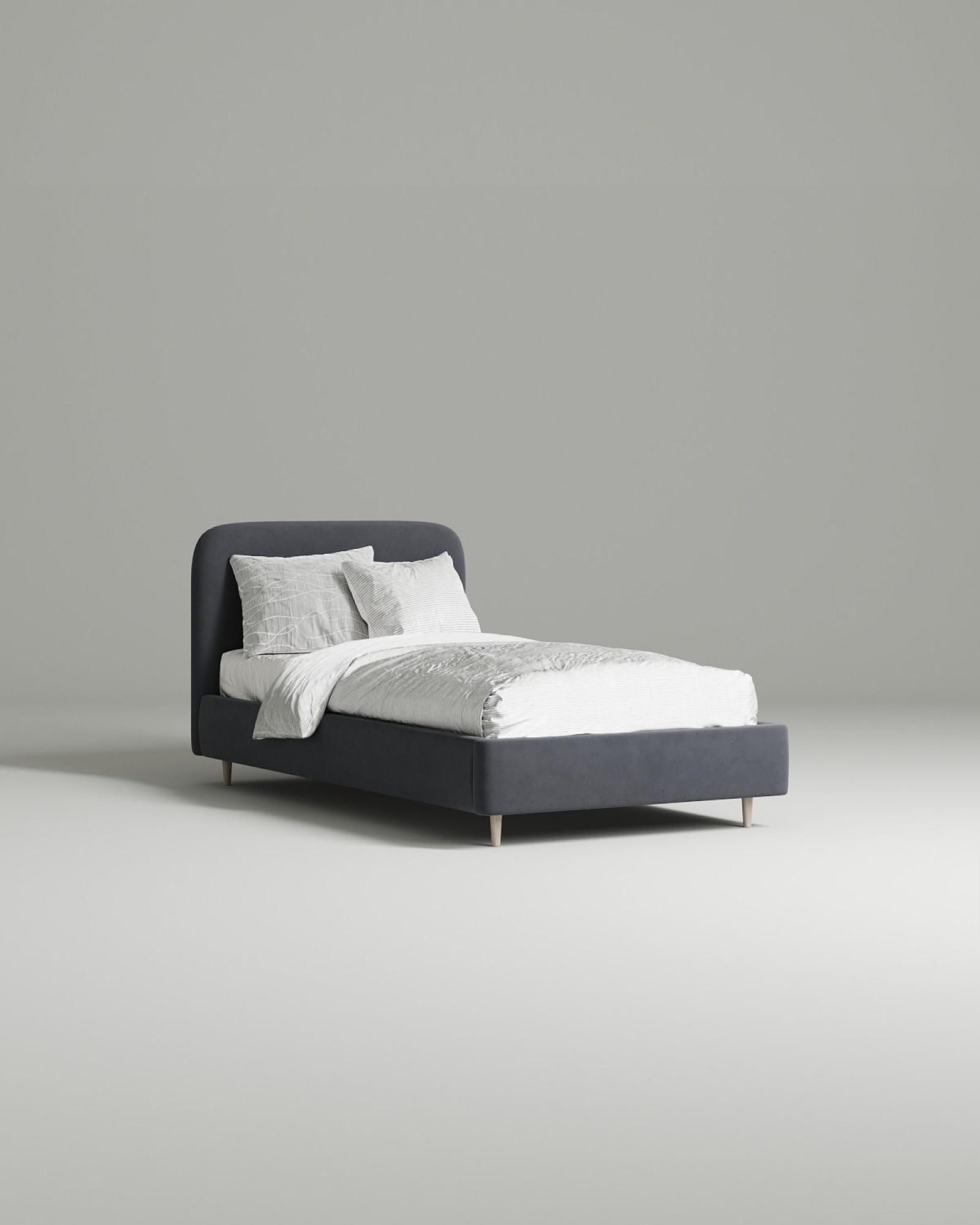 Кровать Modo под матрас 120x200 с мягким изголовьем без ящика для белья. Материал: Avatar 977 (велюр) Кровать Modo под матрас 120x200 с мягким изголовьем без ящика для белья. Материал: велюр - Avatar 977