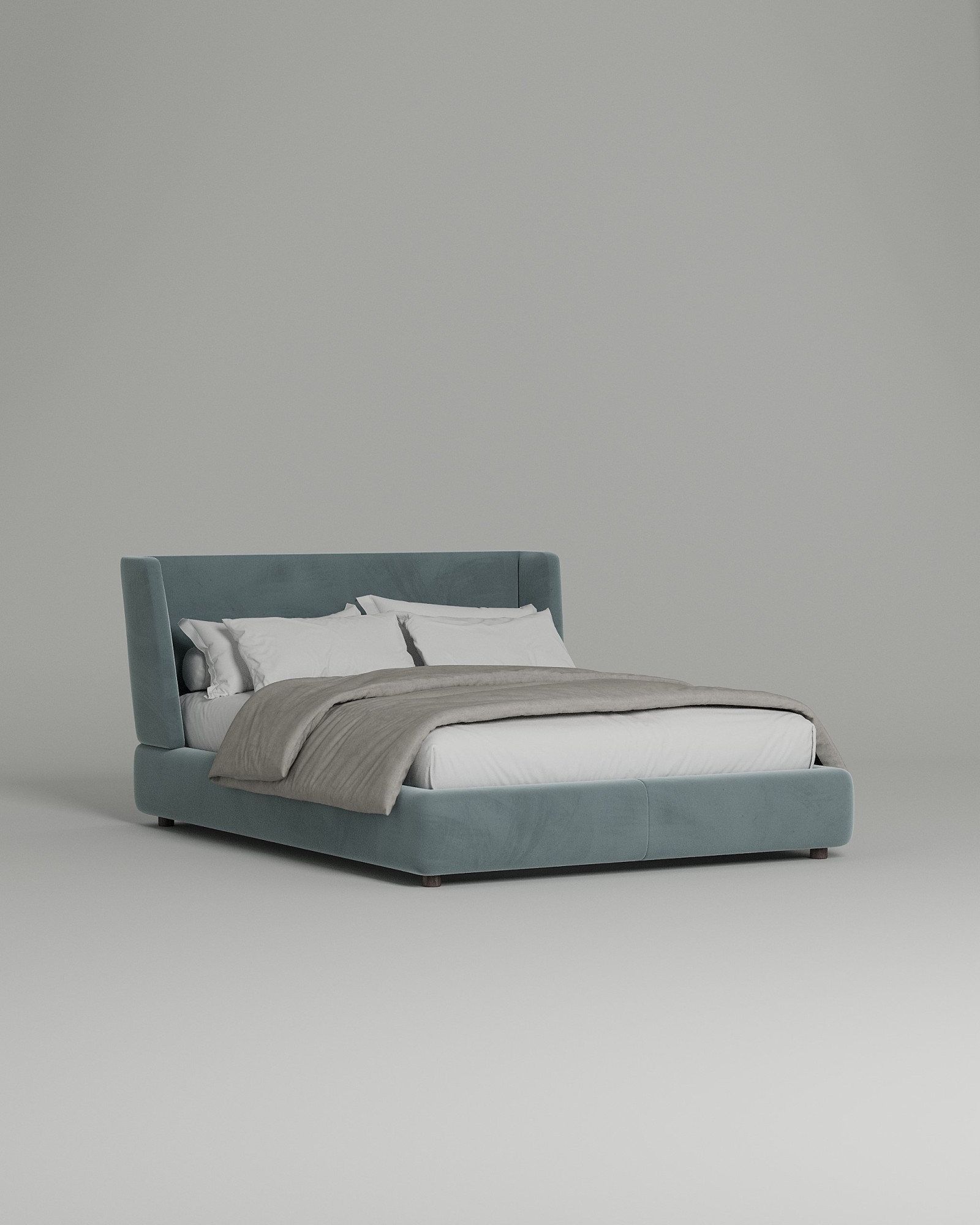 Кровать Lona под матрас 180x200 с мягким изголовьем и ящиком для хранения белья. Материал: Velutto 53 (велюр) Кровать Lona под матрас 180x200 с мягким изголовьем и ящиком для хранения белья. Материал: велюр - Velutto 53