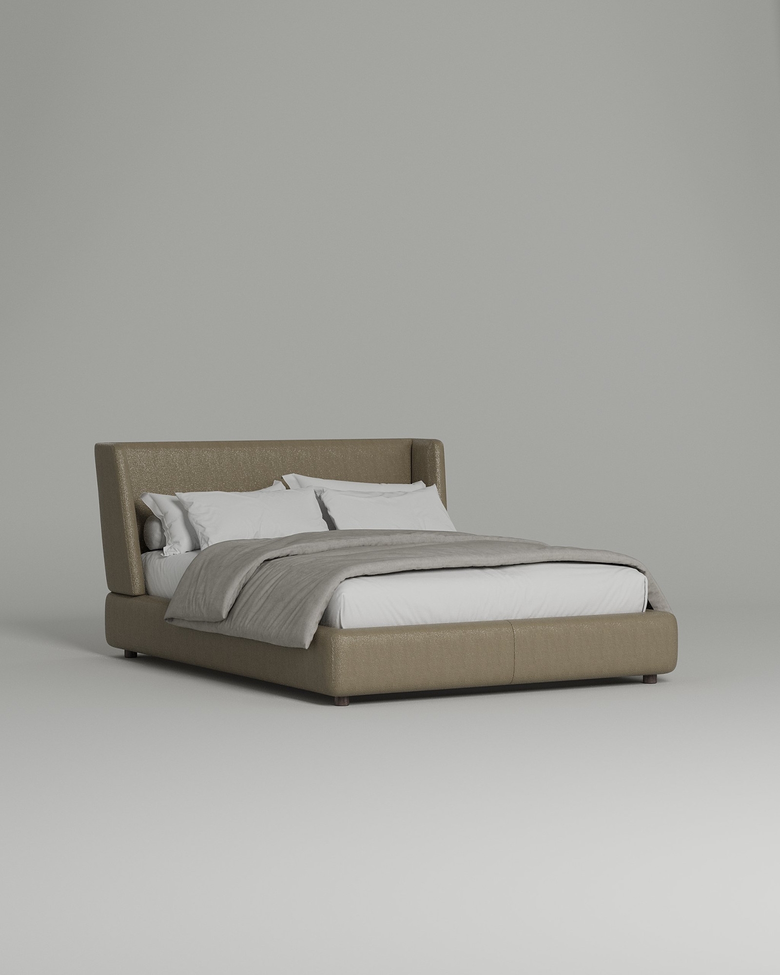 Кровать Lona под матрас 160x200 с мягким изголовьем и ящиком для хранения белья. Материал: Oregon 02 (искусственная кожа) Кровать Lona под матрас 160x200 с мягким изголовьем и ящиком для хранения белья. Материал: искусственная кожа - Oregon 02