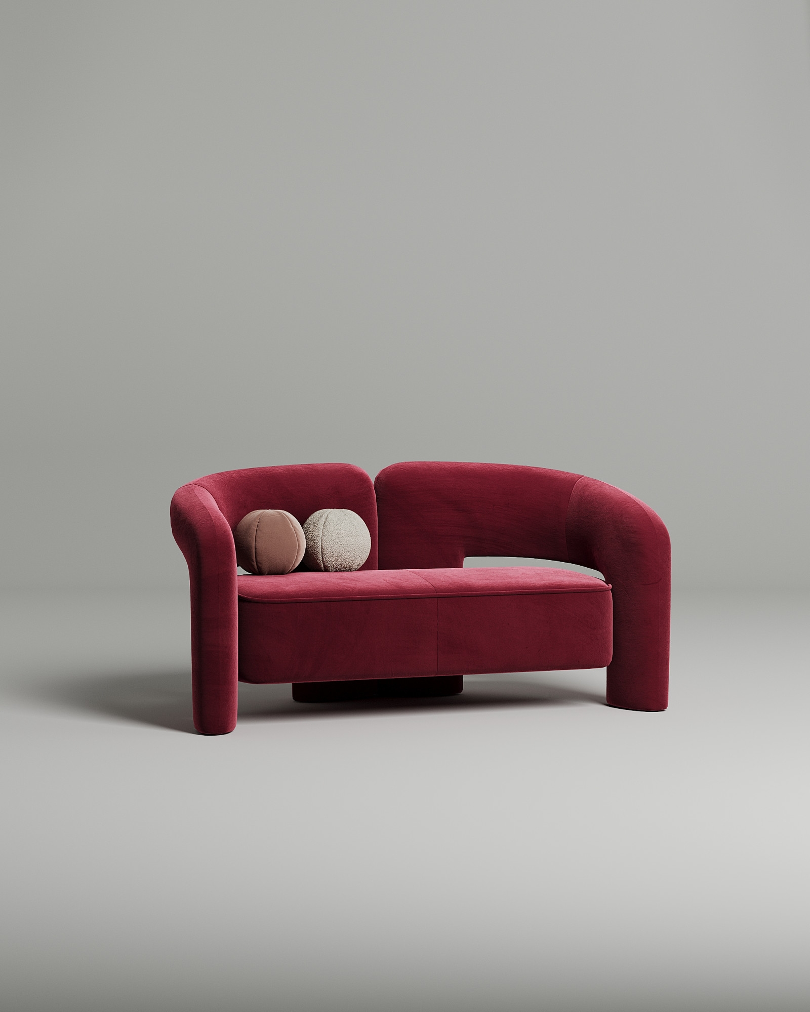 Стильный прямой диван Leslie. Материал: Велюр. Цвет: Красный Стильный прямой диван Leslie. Материал: Велюр. Цвет: Красный