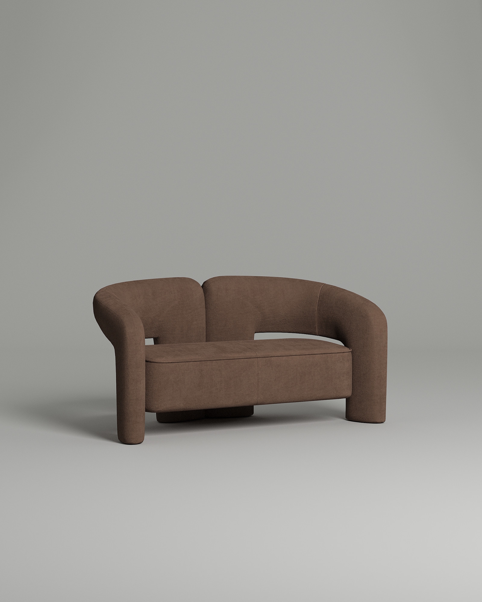 Стильный прямой диван Leslie. Материал: Искусственная замша. Цвет: Коричневый Стильный прямой диван Leslie. Материал: Искусственная замша. Цвет: Коричневый