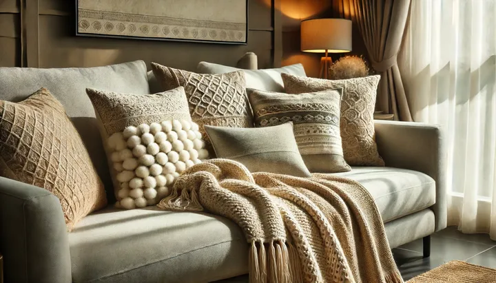 Создаем уют: подушки и пледы для вашего дивана