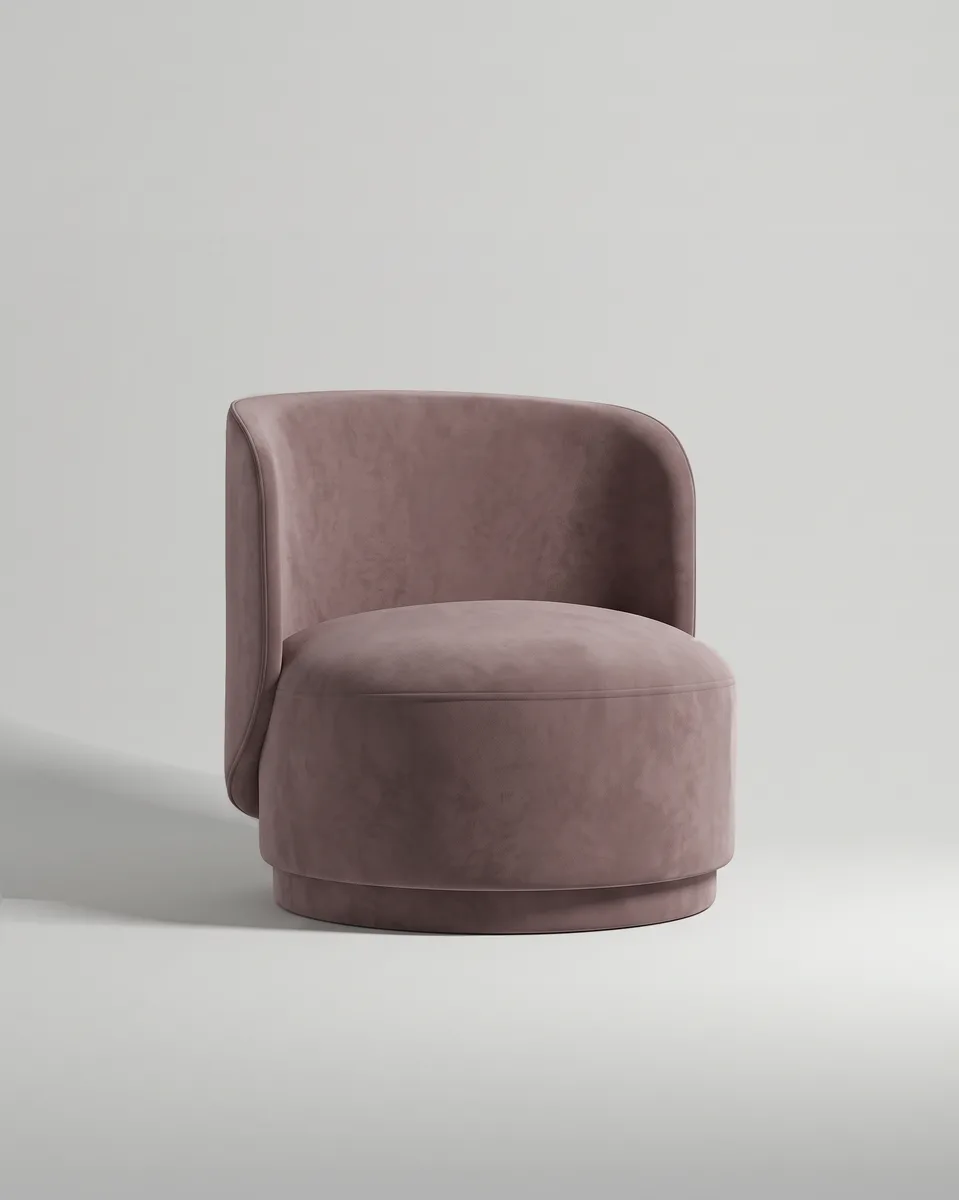 Кресло Кота без ножек с подлокотниками (велюр цвета припыленный тауп - Velutto 06) от Kalibroom