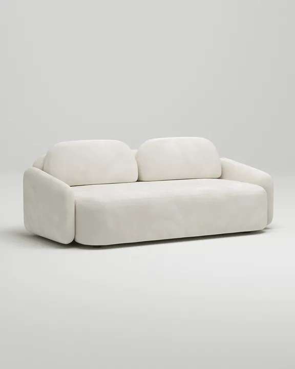 Стильный прямой диван Маларэн. Материал: Велюр. Цвет: Белый Стильный прямой диван Маларэн. Материал: Велюр. Цвет: Белый