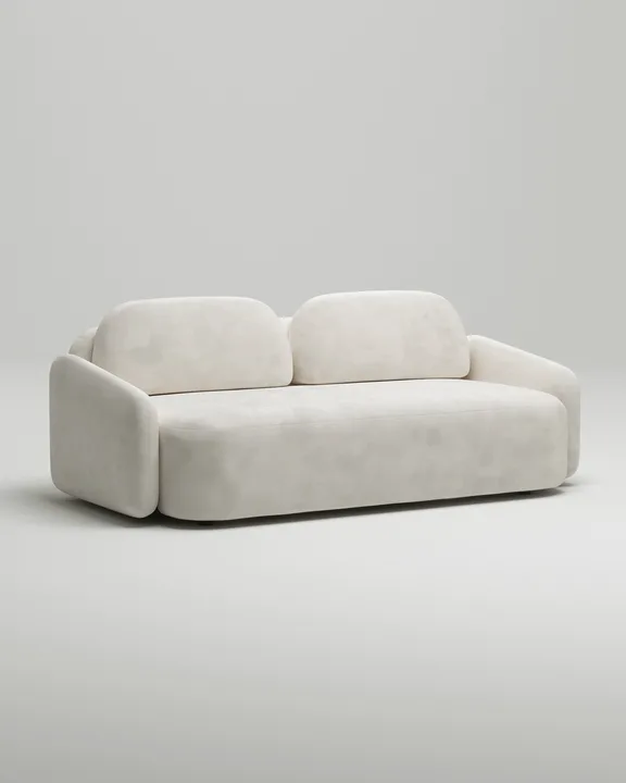 Стильный прямой диван Маларэн. Материал: Велюр. Цвет: Белый