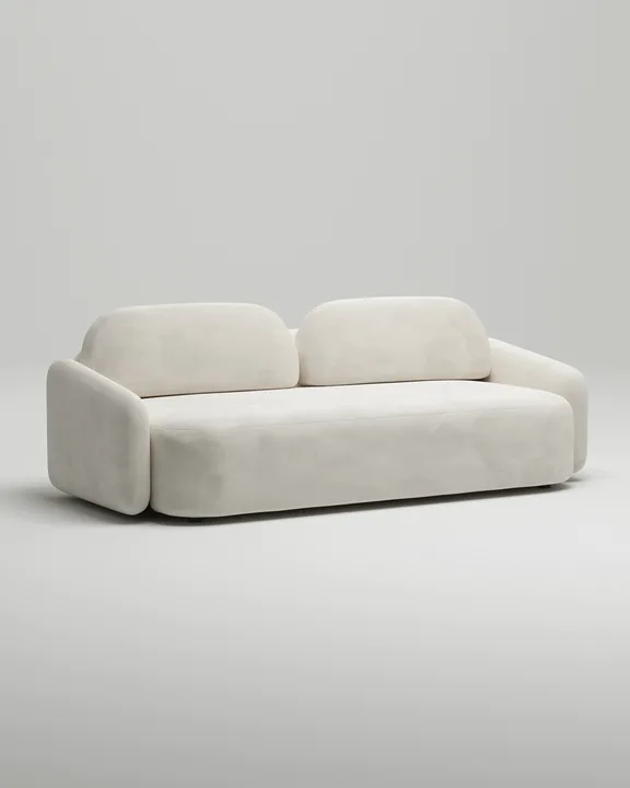 Стильный прямой диван Маларэн. Материал: Велюр. Цвет: Белый