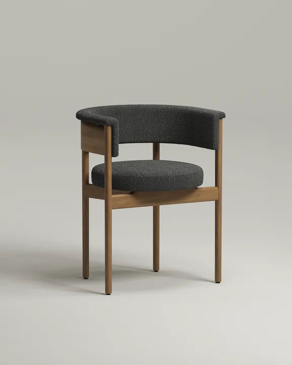 Удобный стул Далвен. Материал: букле. Цвет: серый (Buckle dark grey A)