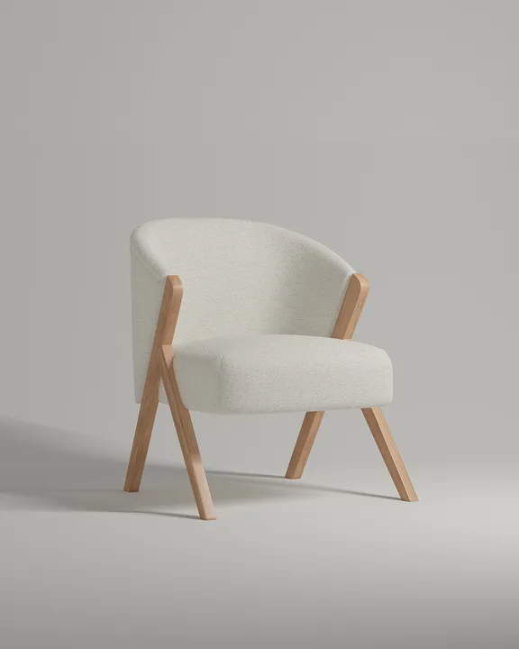 Кресло Альдо на ножках без подлокотников (белый искусственный мех - Hush 000) от Kalibroom