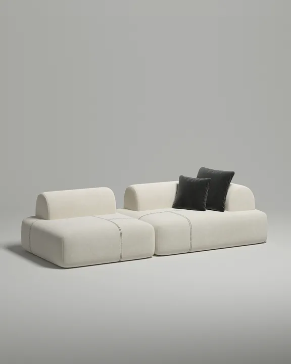 Стильный модульный диван Вандэман. Материал: Велюр. Цвет: Белый