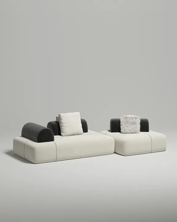 Стильный модульный диван Вандэман. Материал: Велюр. Цвет: Белый