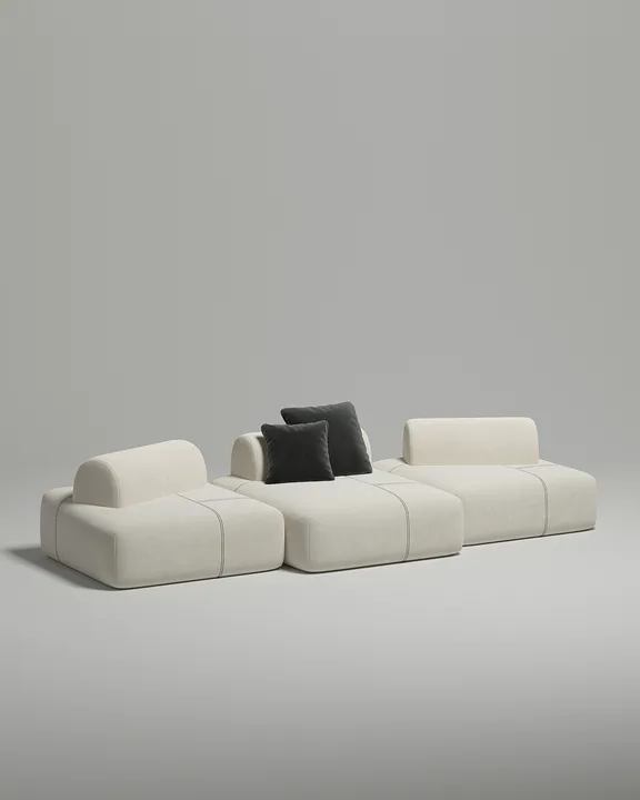 Стильный модульный диван Вандэман. Материал: Велюр. Цвет: Белый