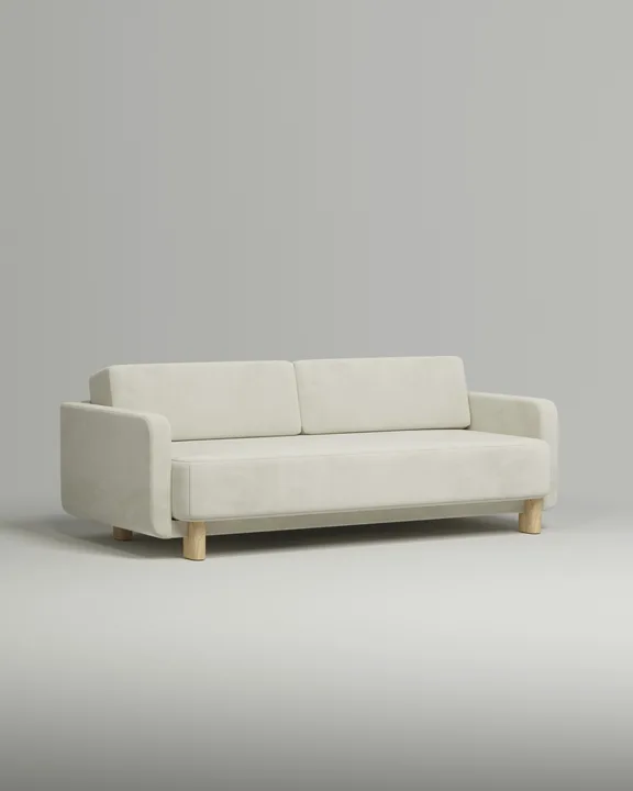 Стильный прямой диван Тинэль. Материал: Велюр. Цвет: Белый Стильный прямой диван Тинэль. Материал: Велюр. Цвет: Белый