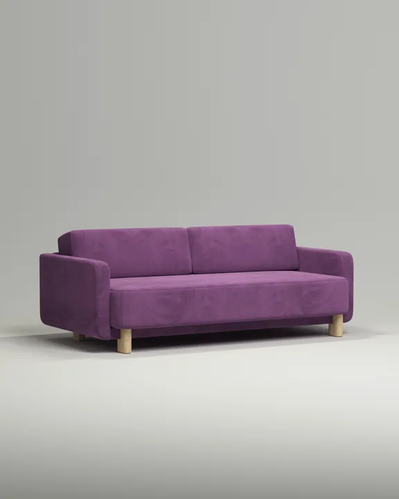 Стильный прямой диван Тинэль. Материал: Велюр. Цвет: Фиолетовый Стильный прямой диван Тинэль. Материал: Велюр. Цвет: Фиолетовый