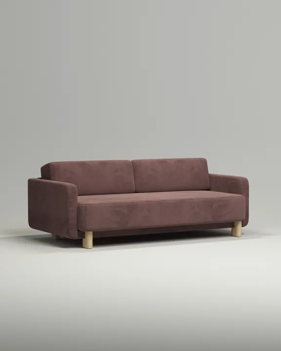 Стильный прямой диван Тинэль. Материал: Велюр. Цвет: Коричневый