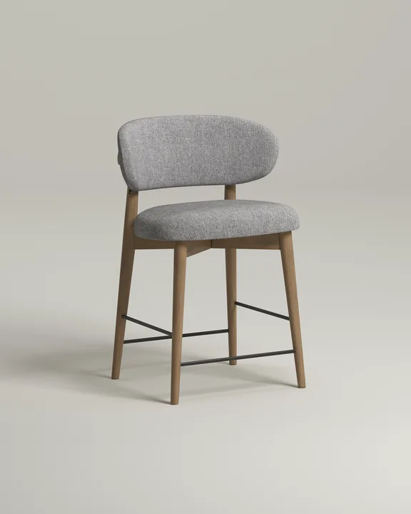 Удобный стул Ворман полубарный. Материал: рогожка. Цвет: серый (Jazz 18)