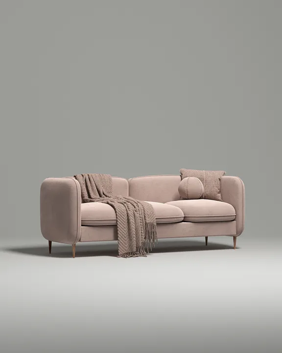 Стильный прямой диван Нико. Материал: Велюр. Цвет: Оранжевый Стильный прямой диван Нико. Материал: Велюр. Цвет: Оранжевый