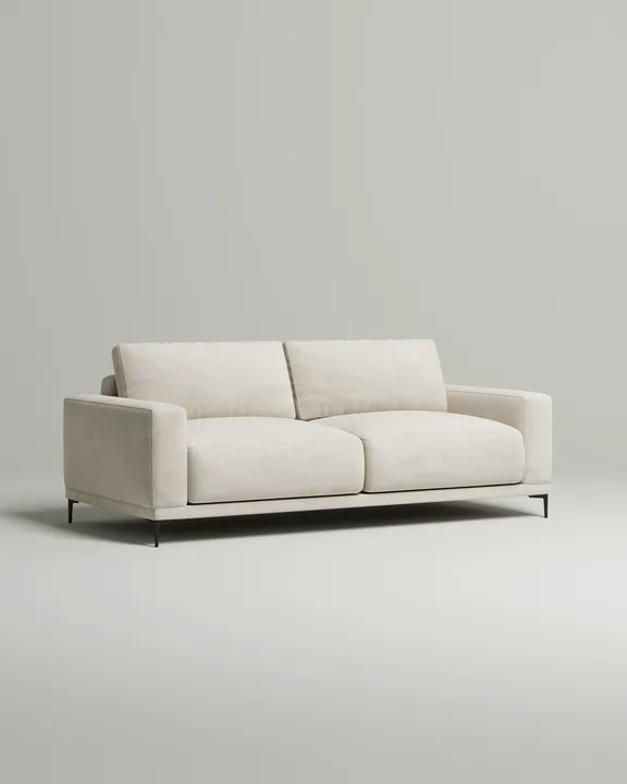 Стильный прямой диван Оснэн. Материал: Велюр. Цвет: Белый