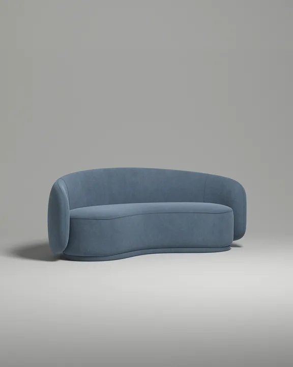 Стильный прямой диван Мэллоу. Материал: Велюр. Цвет: Голубой Стильный прямой диван Мэллоу. Материал: Велюр. Цвет: Голубой