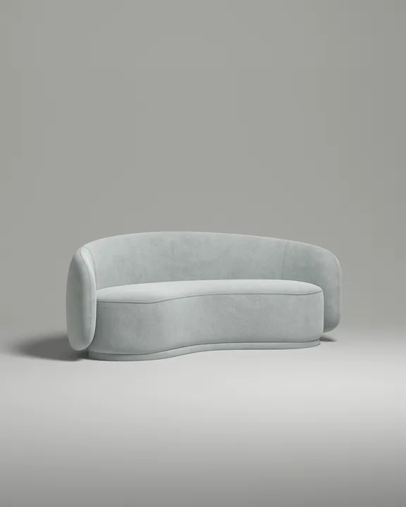 Стильный прямой диван Мэллоу. Материал: Велюр. Цвет: Серый Стильный прямой диван Мэллоу. Материал: Велюр. Цвет: Серый