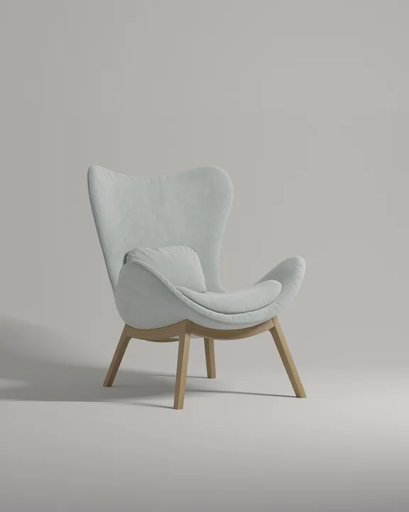 Кресло Хетхум на ножках без подлокотников (серый велюр - Velutto 73) от Kalibroom