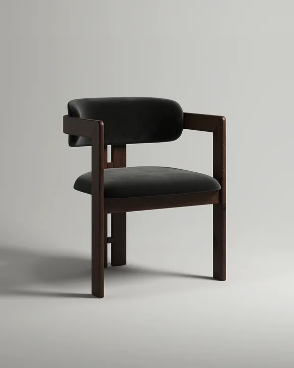 Удобный стул Докка. Материал: велюр. Цвет: черный (Velutto 34)