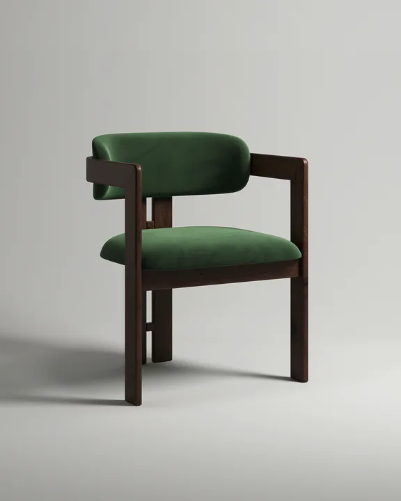 Удобный стул Докка. Материал: велюр. Цвет: зеленый (Novus 659)