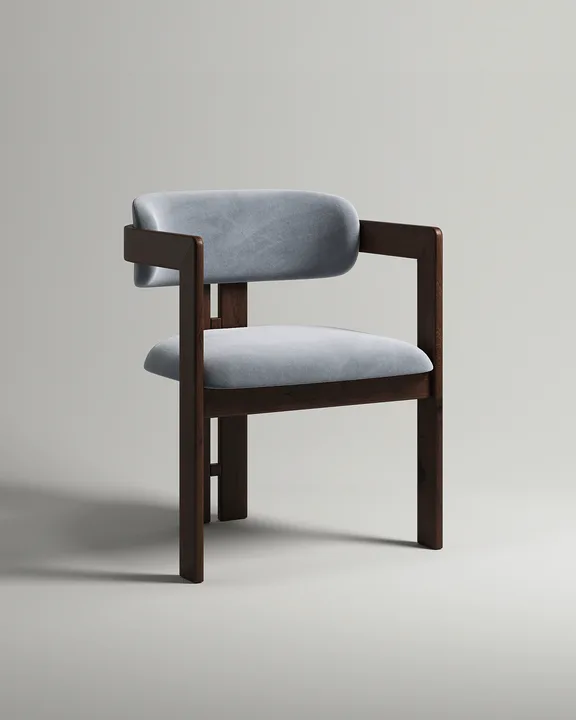 Удобный стул Докка. Материал: велюр. Цвет: серый (Velutto 51)